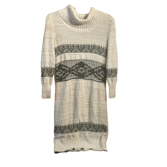 Maurices Beige & Black Knit Sweater Dress Cowl Neck Sz Medium Camisole lined EUC - Picture 2 of 10